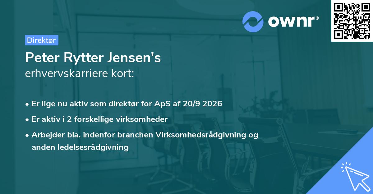 Peter Rytter Jensen's erhvervskarriere kort