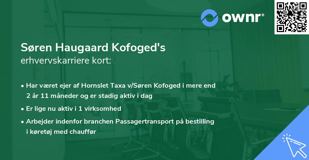 Søren Haugaard Kofoged's erhvervskarriere kort