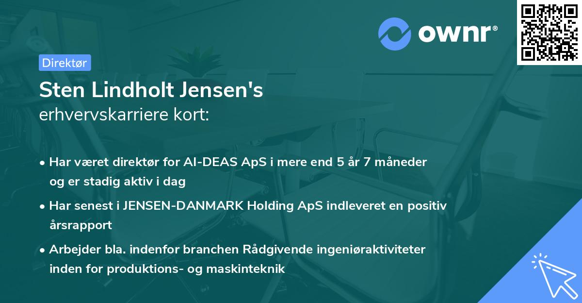 Sten Lindholt Jensen's erhvervskarriere kort