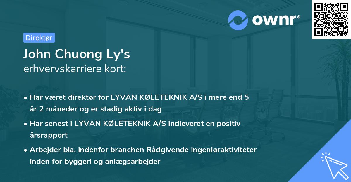 John Chuong Ly's erhvervskarriere kort