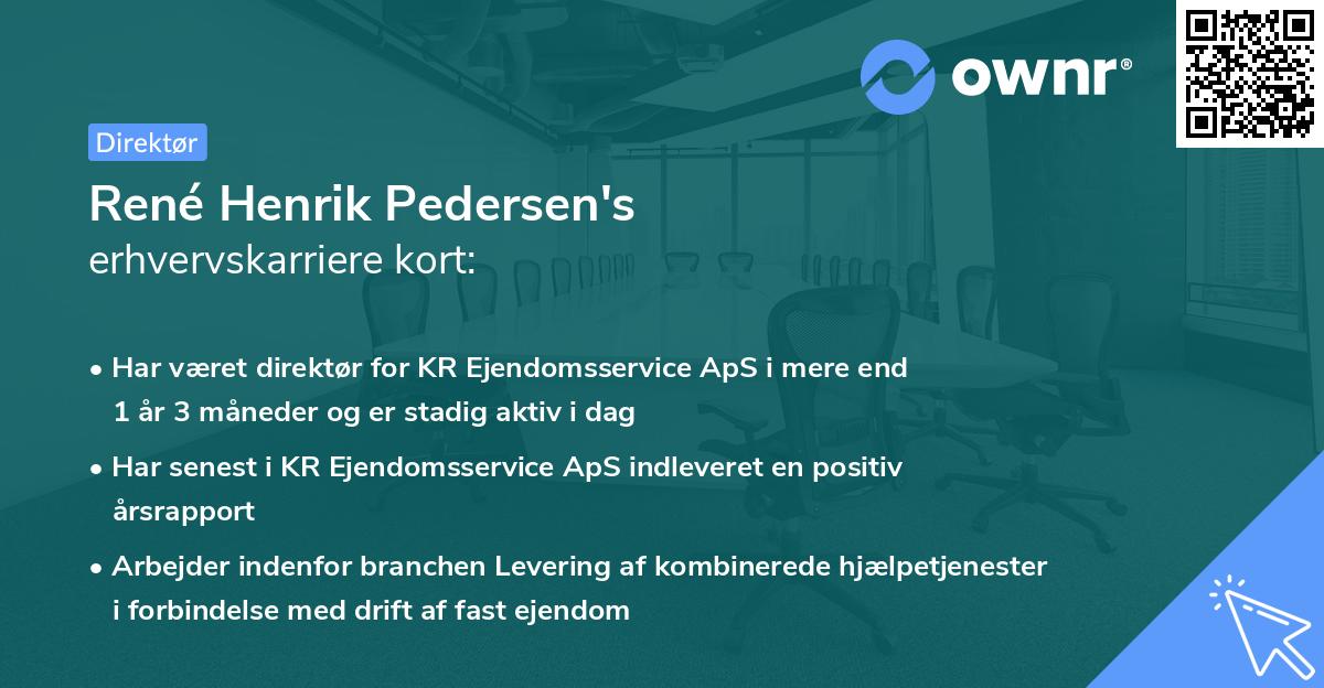 René Henrik Pedersen's erhvervskarriere kort