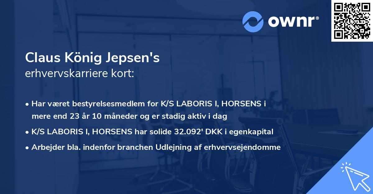 Claus König Jepsen's erhvervskarriere kort
