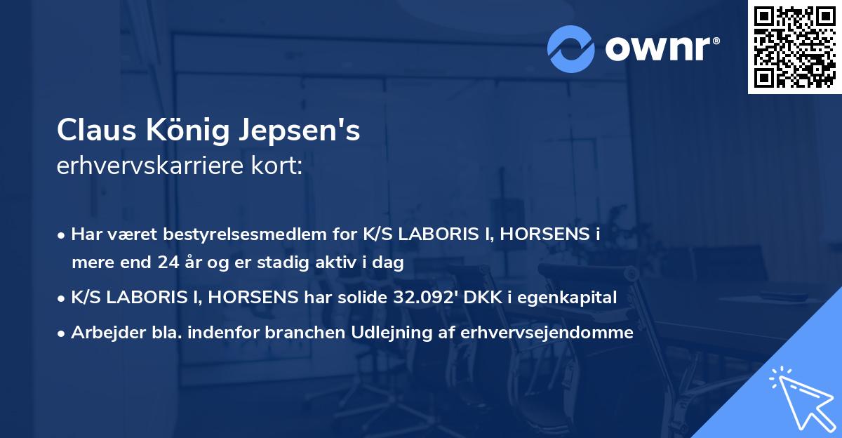 Claus König Jepsen's erhvervskarriere kort