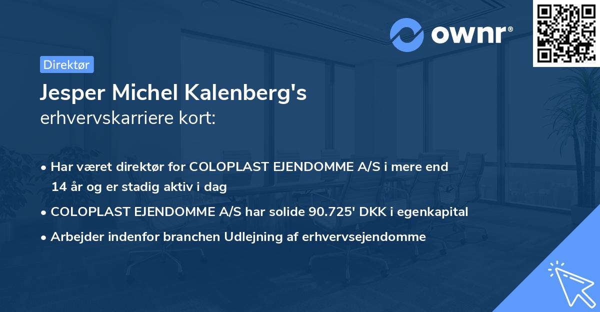 Jesper Michel Kalenberg's erhvervskarriere kort