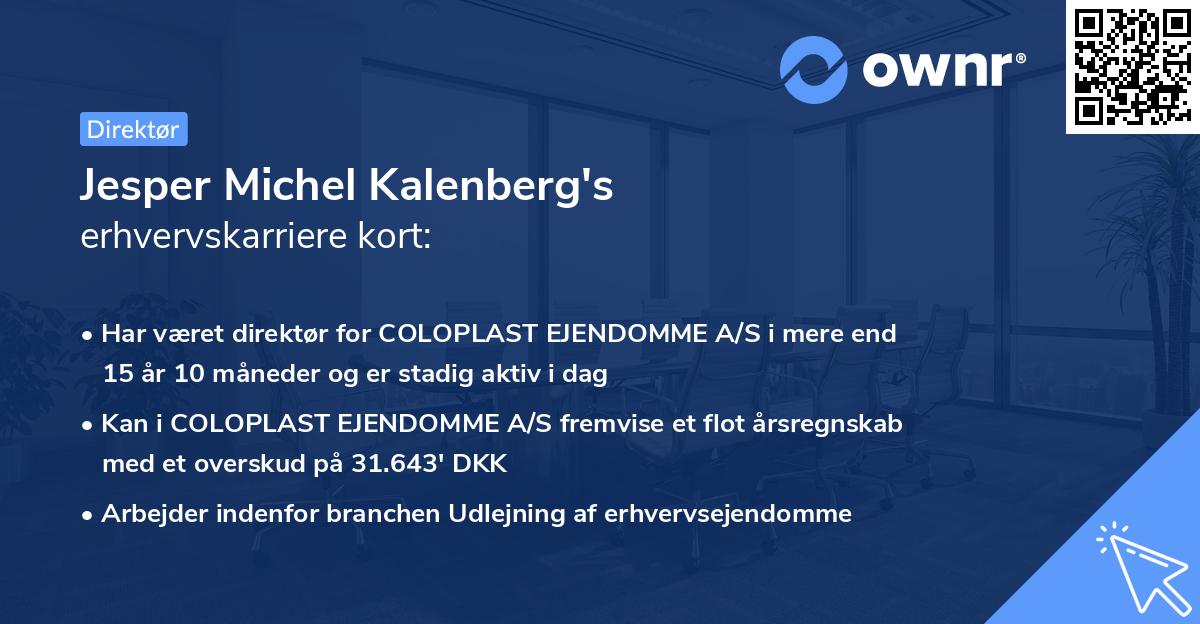 Jesper Michel Kalenberg's erhvervskarriere kort