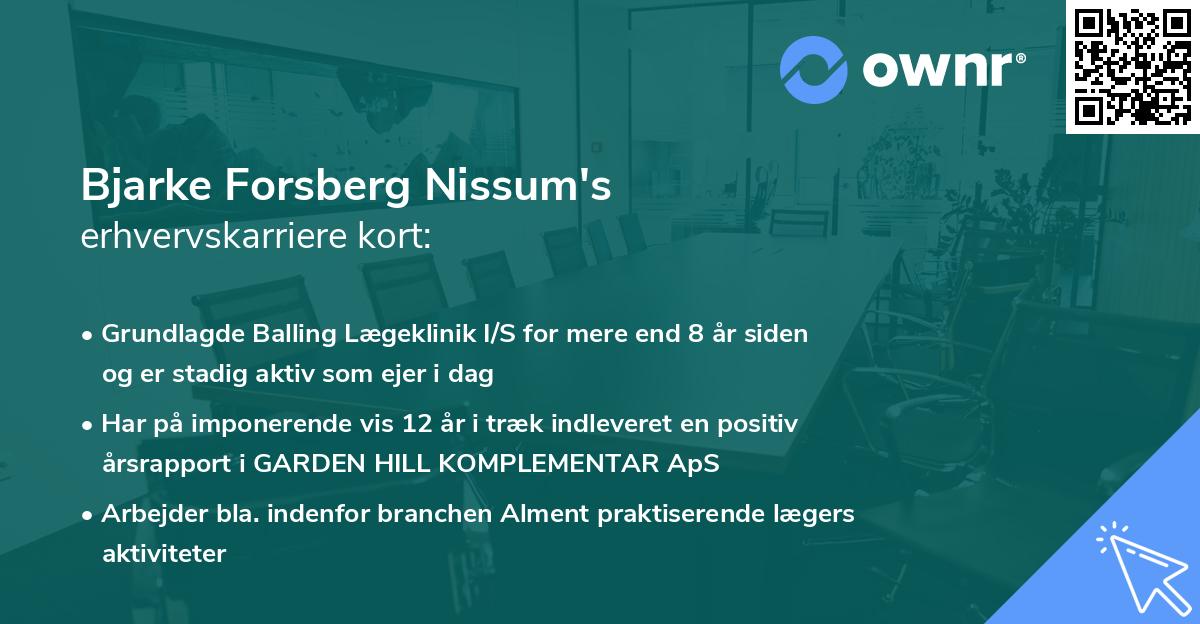 Bjarke Forsberg Nissum's erhvervskarriere kort