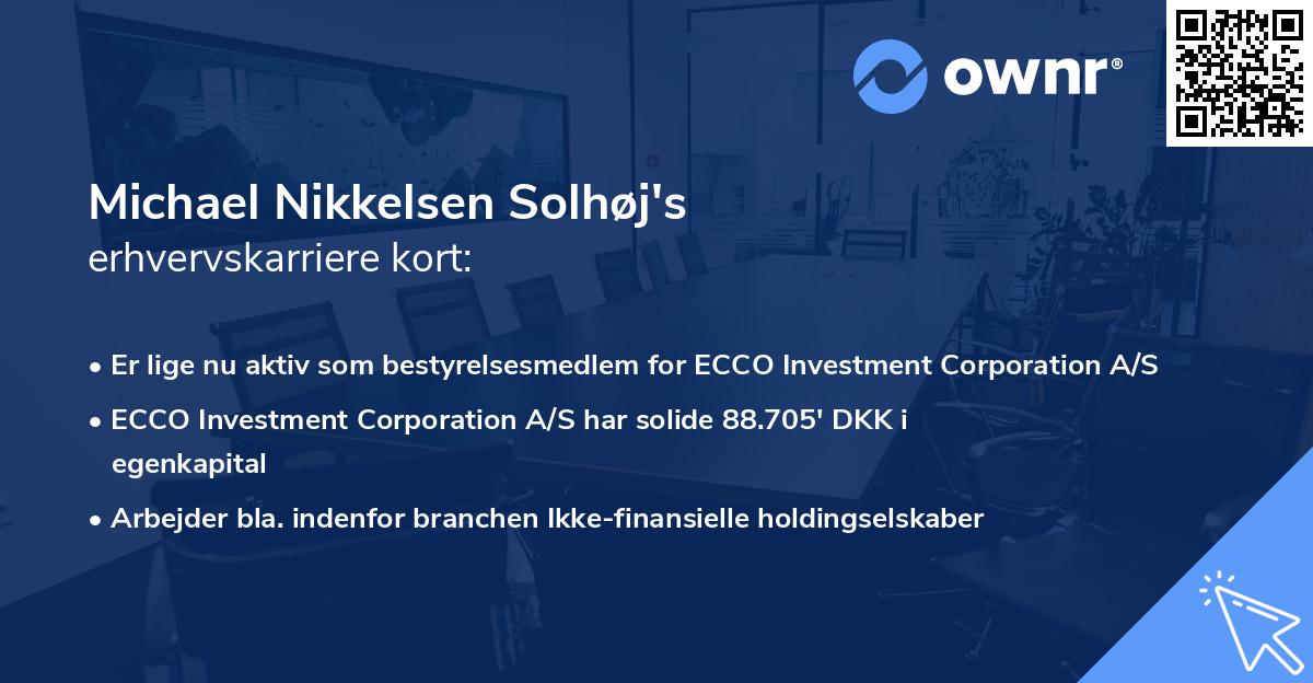 Michael Nikkelsen Solhøj's erhvervskarriere kort