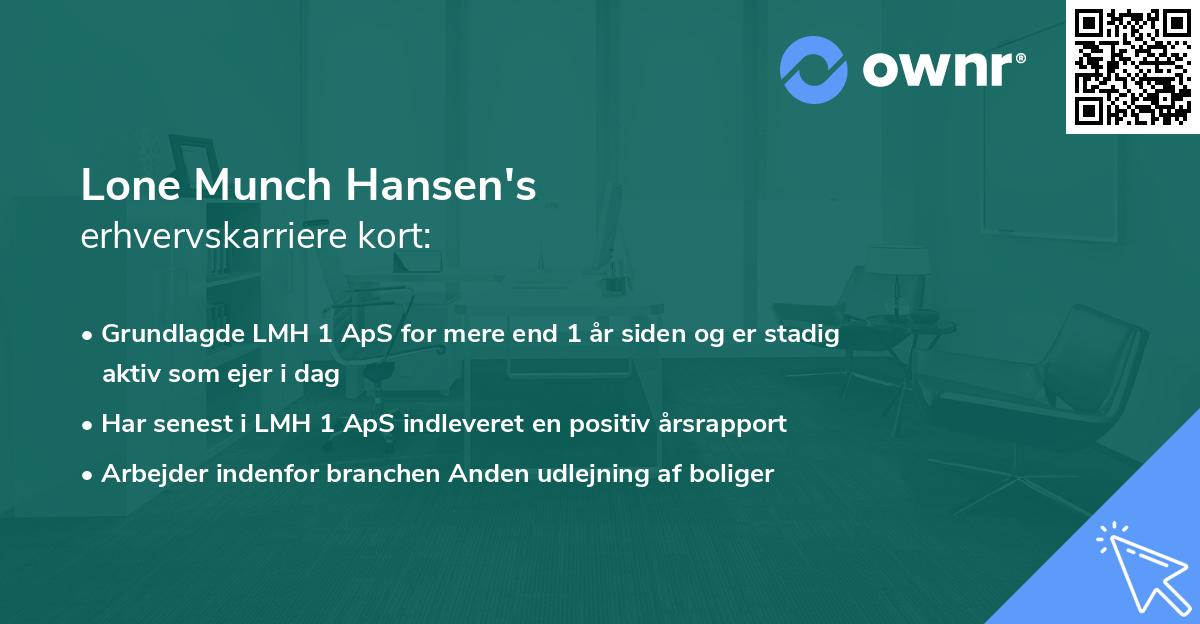 Lone Munch Hansen's erhvervskarriere kort