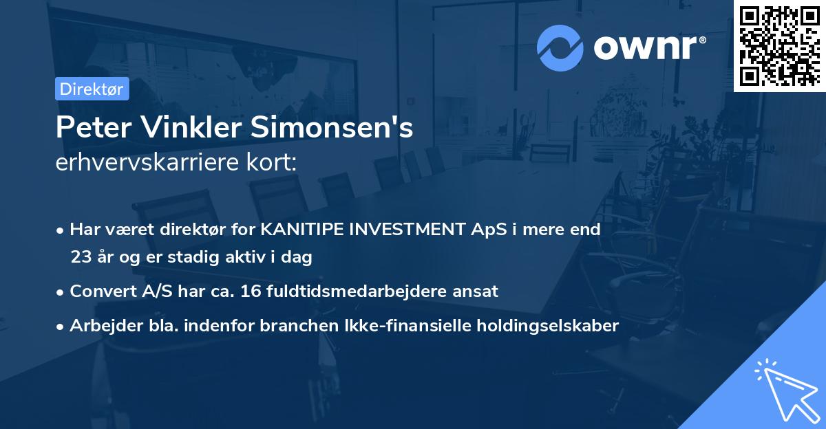 Peter Vinkler Simonsen's erhvervskarriere kort