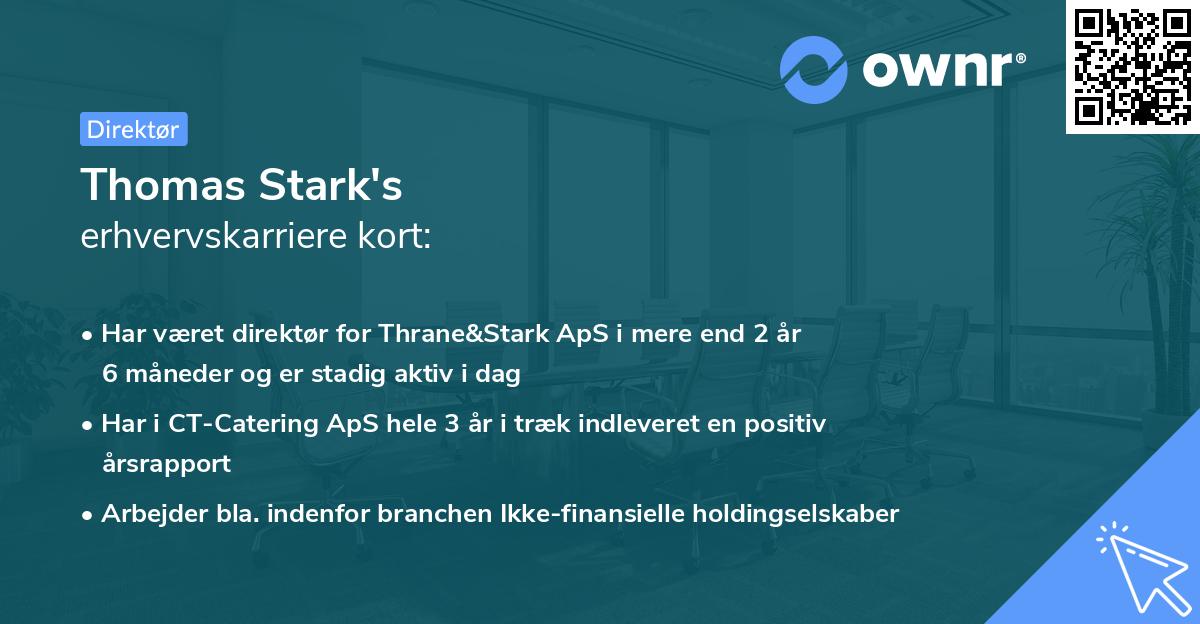 Thomas Stark's erhvervskarriere kort