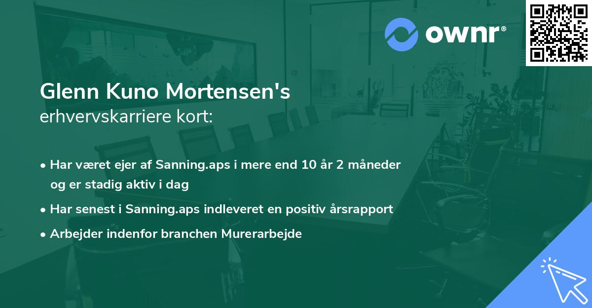 Glenn Kuno Mortensen's erhvervskarriere kort