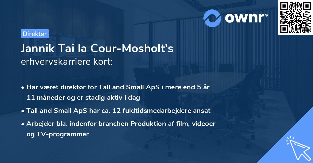 Jannik Tai la Cour-Mosholt's erhvervskarriere kort