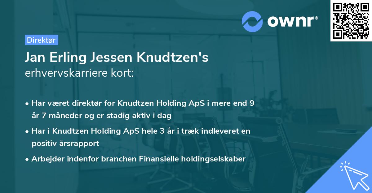 Jan Erling Jessen Knudtzen's erhvervskarriere kort
