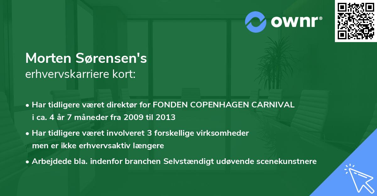 Morten Sørensen's erhvervskarriere kort