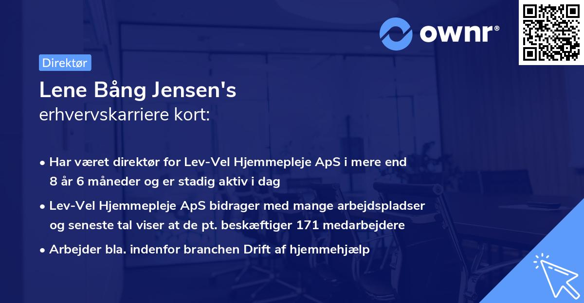 Lene Bång Jensen's erhvervskarriere kort