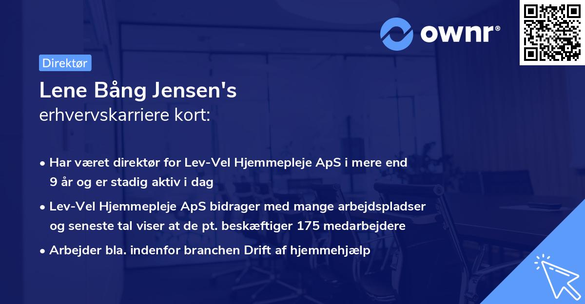 Lene Bång Jensen's erhvervskarriere kort