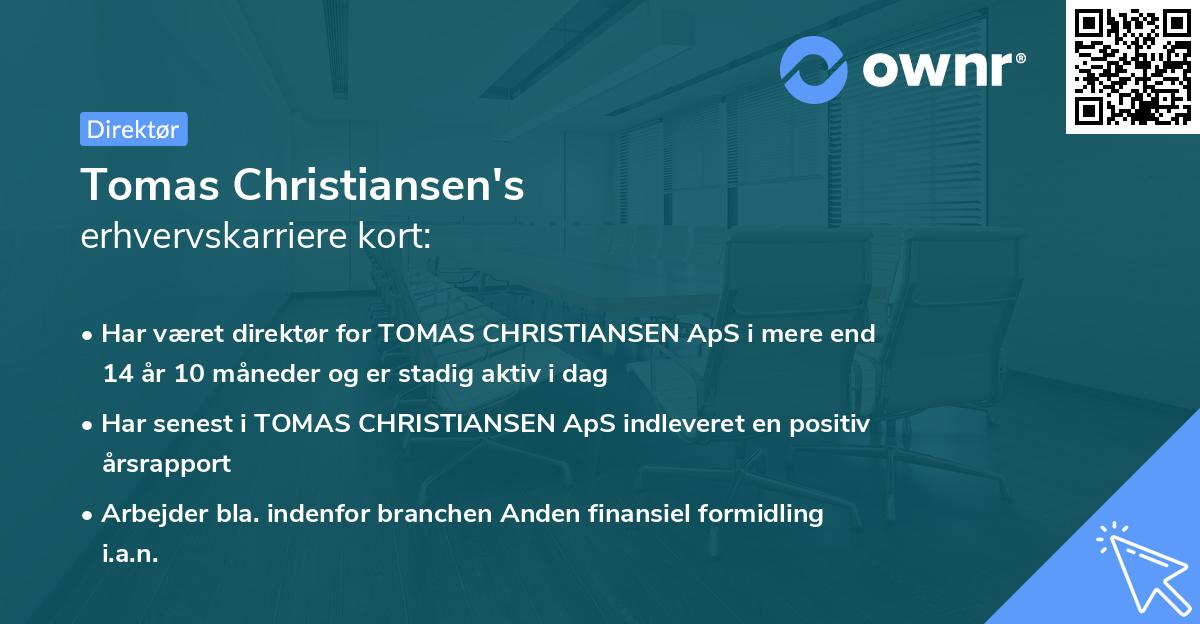 Tomas Christiansen's erhvervskarriere kort