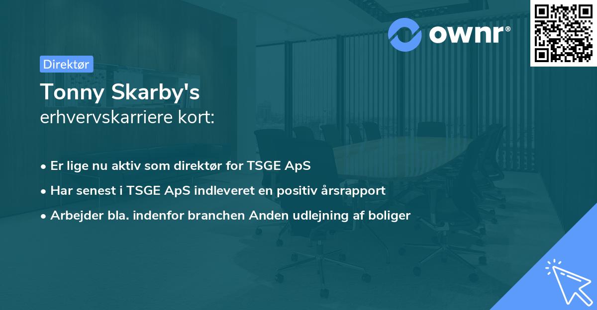 Tonny Skarby's erhvervskarriere kort