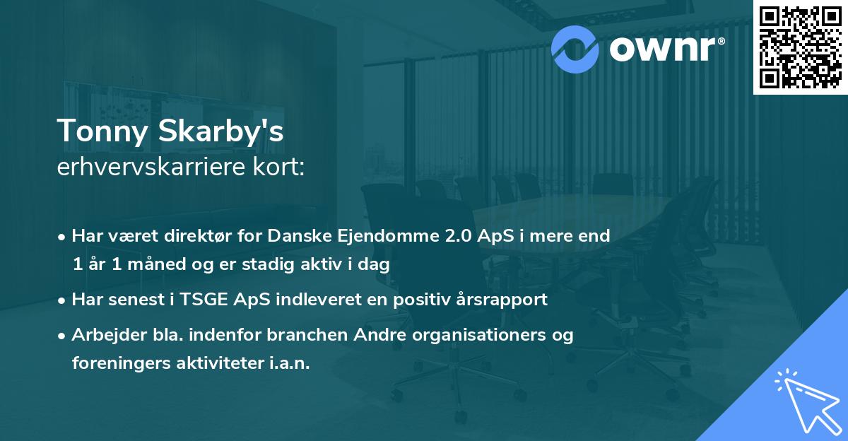 Tonny Skarby's erhvervskarriere kort