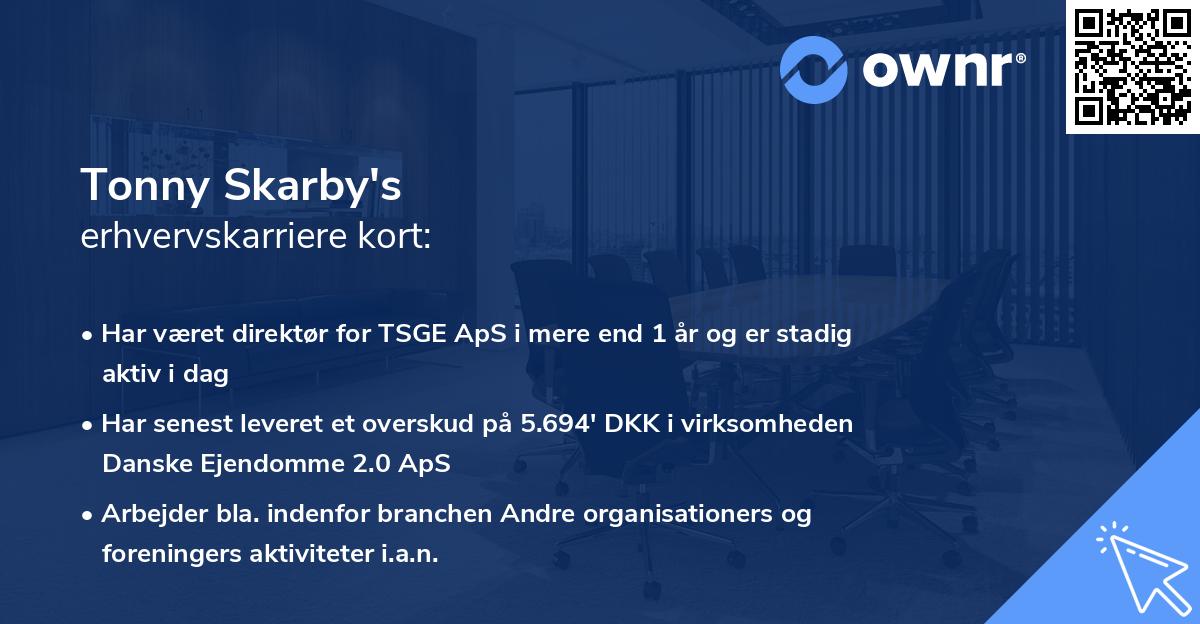 Tonny Skarby's erhvervskarriere kort