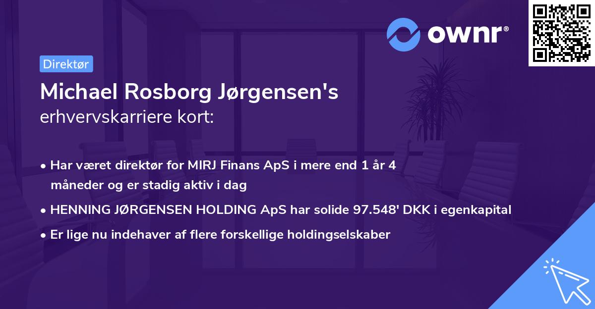 Michael Rosborg Jørgensen's erhvervskarriere kort