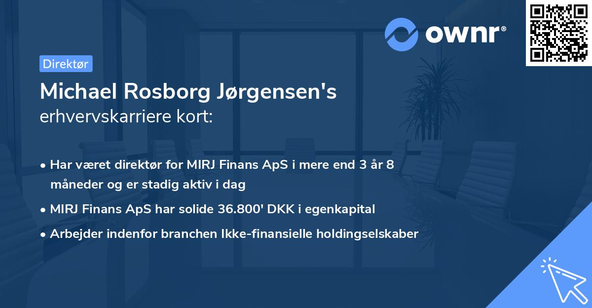Michael Rosborg Jørgensen's erhvervskarriere kort