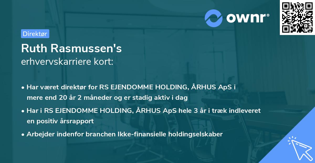 Ruth Rasmussen's erhvervskarriere kort