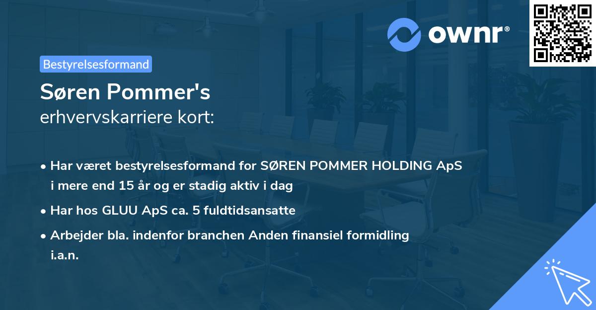 Søren Pommer's erhvervskarriere kort