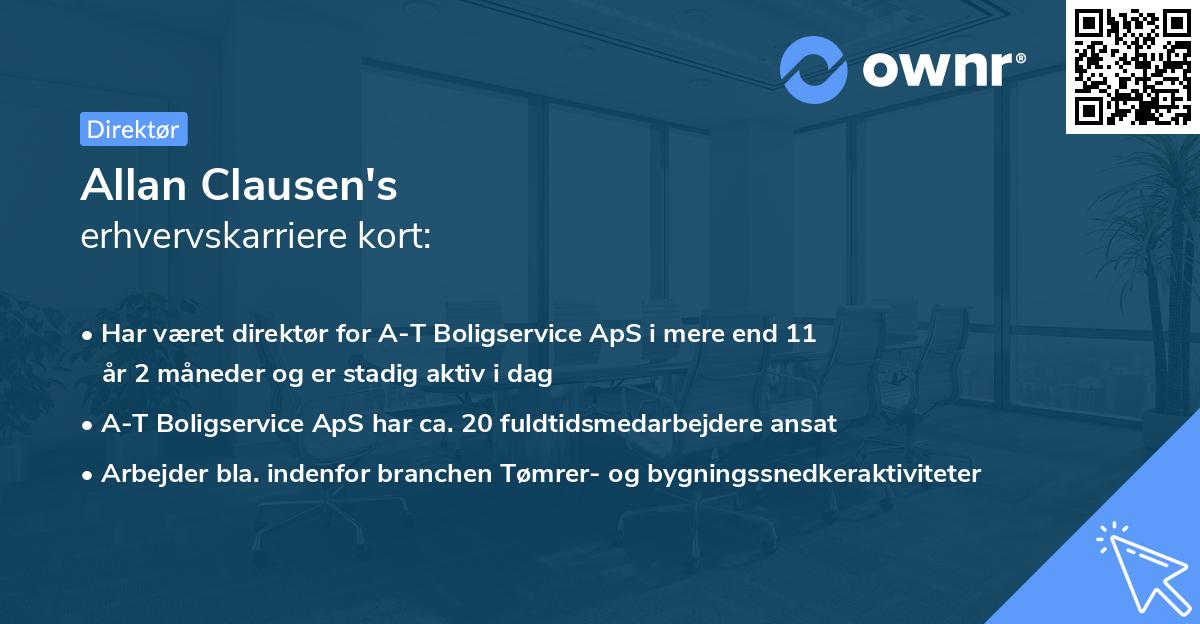 Allan Clausen's erhvervskarriere kort