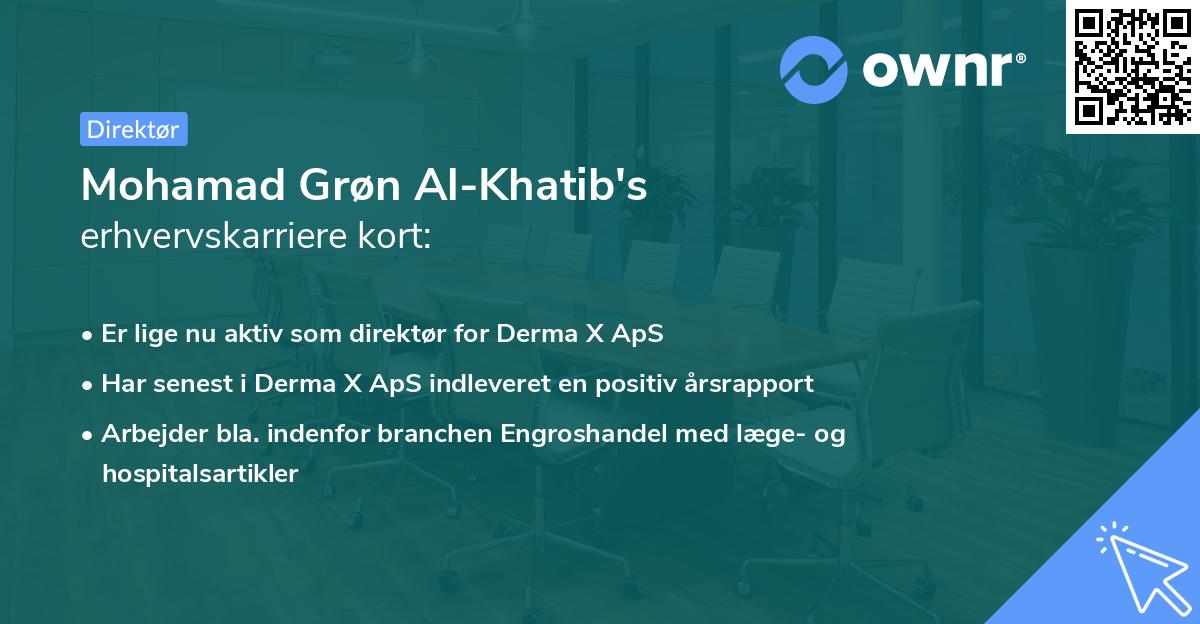 Mohamad Grøn Al-Khatib's erhvervskarriere kort