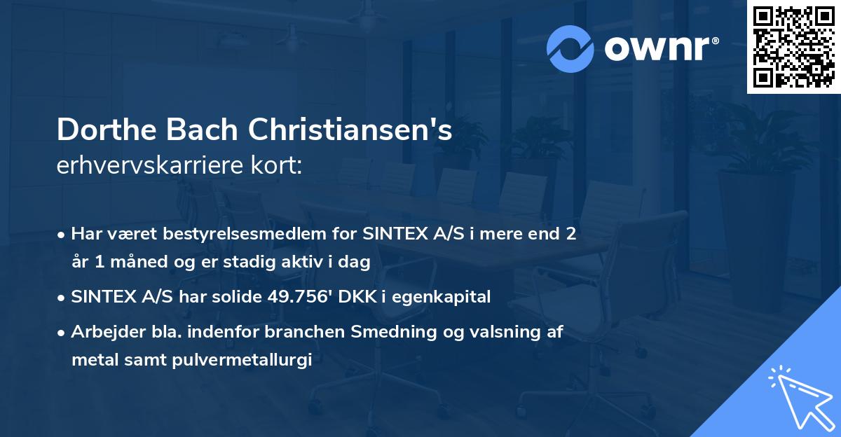 Dorthe Bach Christiansen's erhvervskarriere kort