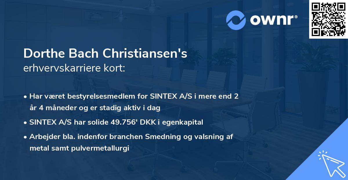 Dorthe Bach Christiansen's erhvervskarriere kort