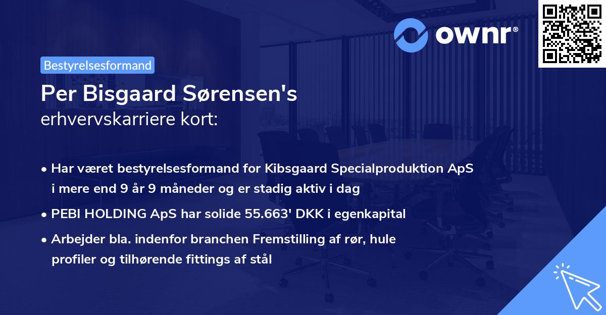 Per Bisgaard Sørensen's erhvervskarriere kort