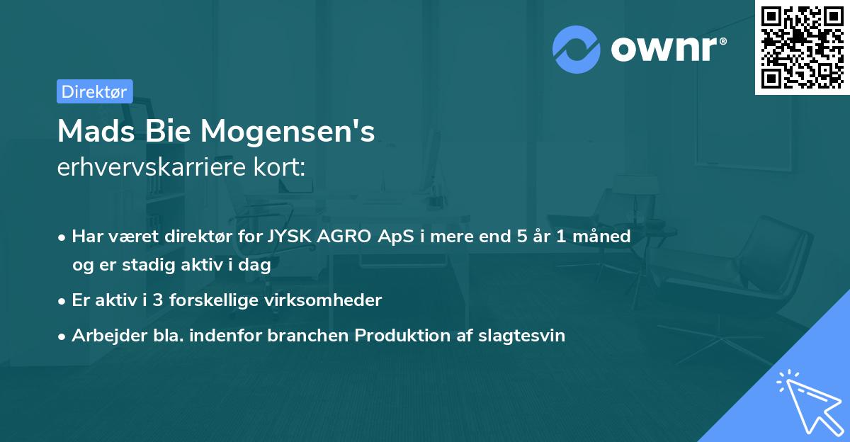 Mads Bie Mogensen's erhvervskarriere kort