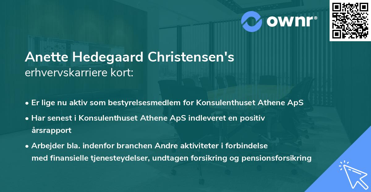 Anette Hedegaard Christensen's erhvervskarriere kort