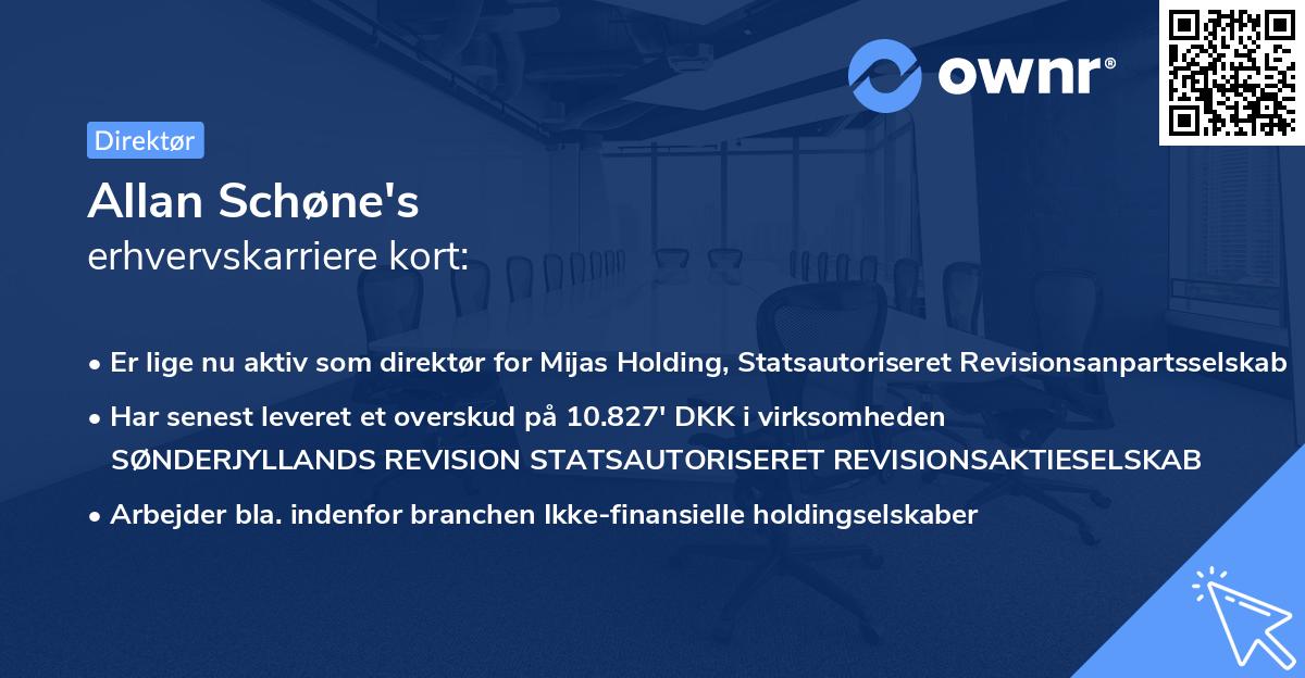 Allan Schøne's erhvervskarriere kort