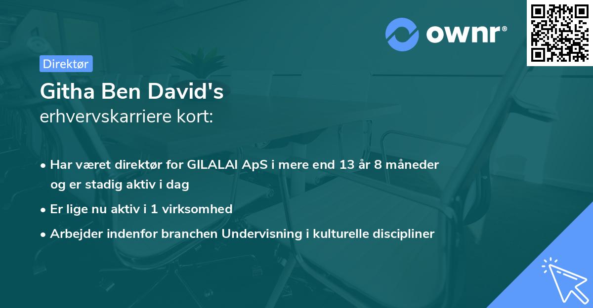 Githa Ben David's erhvervskarriere kort