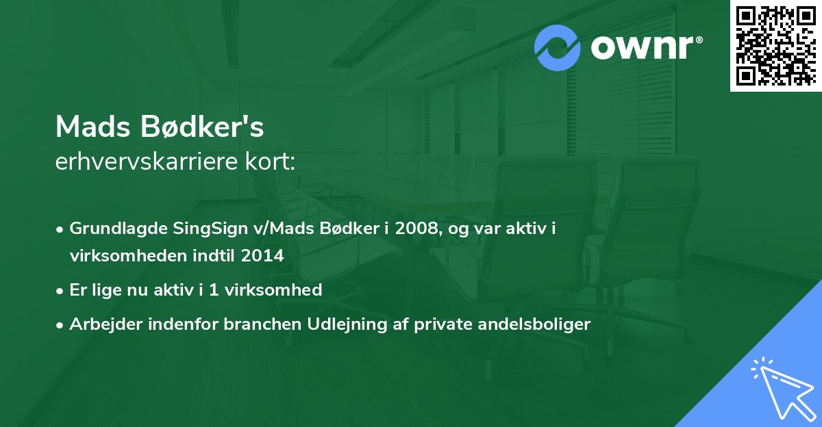Mads Bødker's erhvervskarriere kort