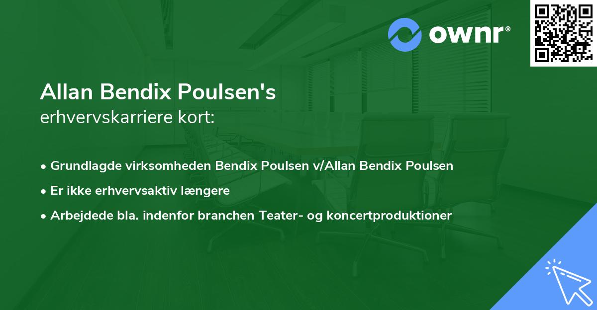 Allan Bendix Poulsen's erhvervskarriere kort