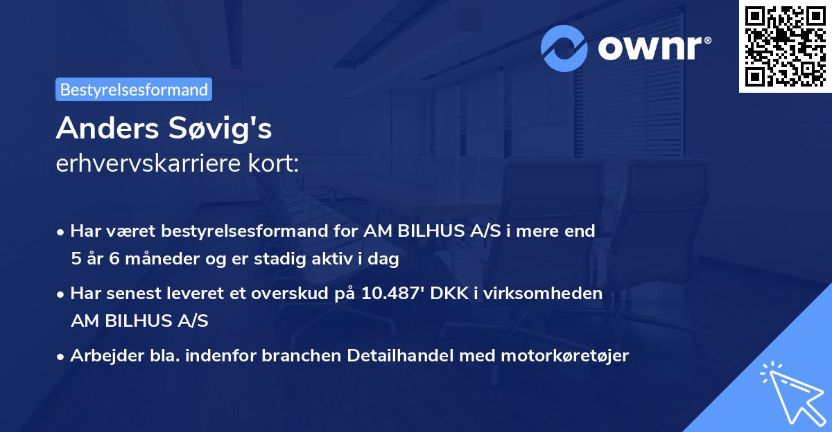 Anders Søvig's erhvervskarriere kort