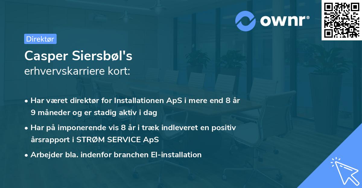 Casper Siersbøl's erhvervskarriere kort