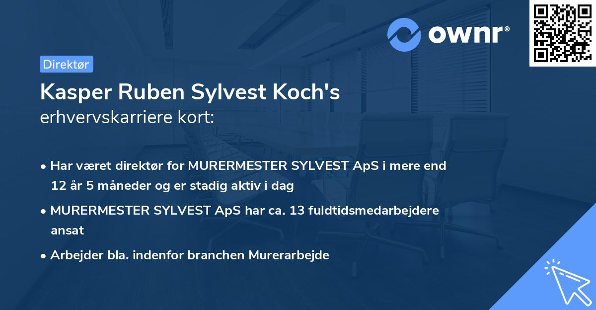 Kasper Ruben Sylvest Koch's erhvervskarriere kort