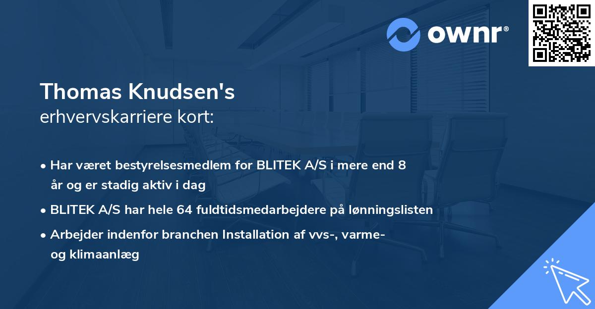 Thomas Knudsen's erhvervskarriere kort