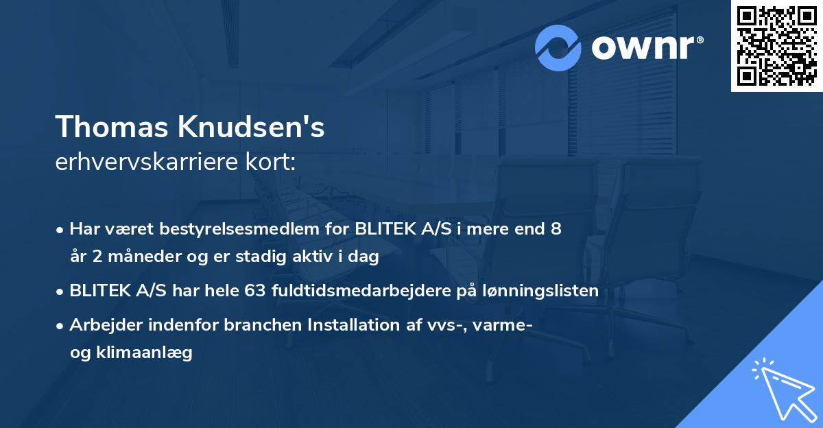 Thomas Knudsen's erhvervskarriere kort
