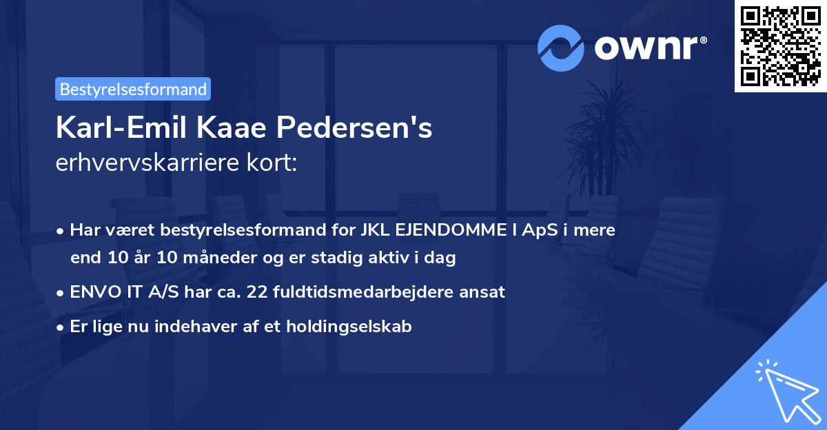 Karl-Emil Kaae Pedersen's erhvervskarriere kort