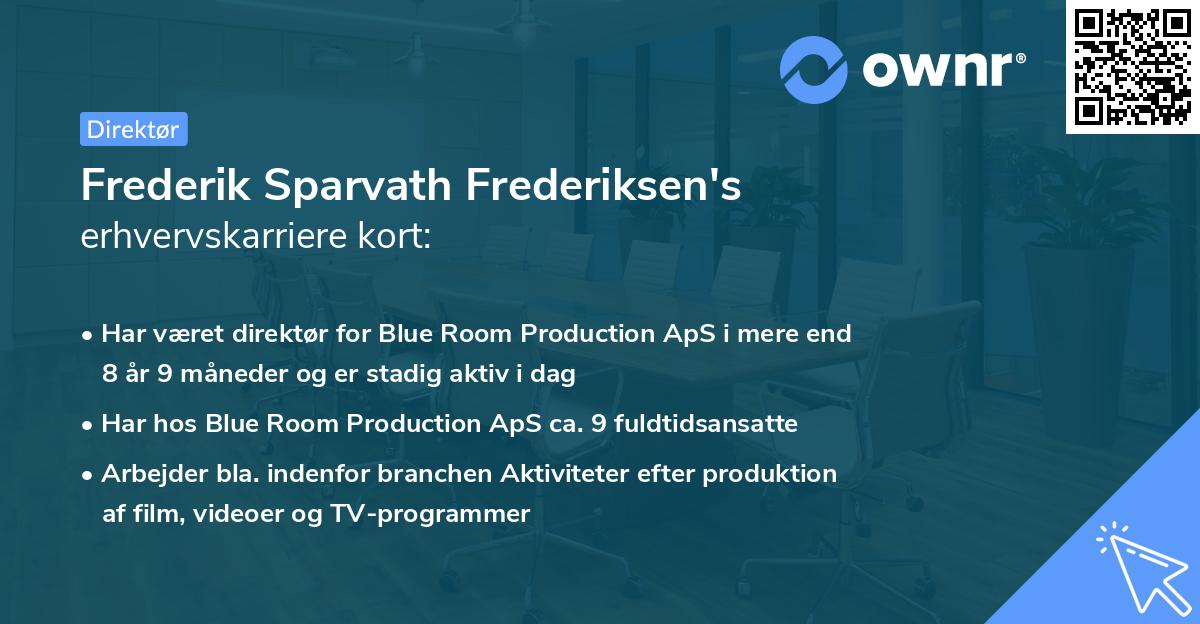 Frederik Sparvath Frederiksen's erhvervskarriere kort