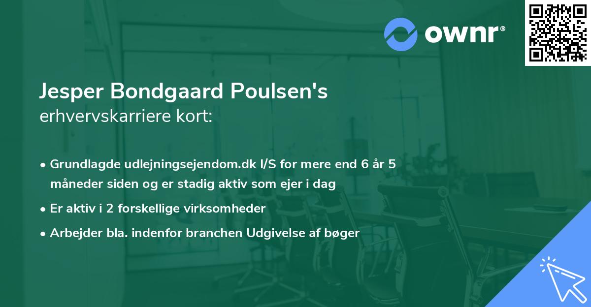 Jesper Bondgaard Poulsen's erhvervskarriere kort
