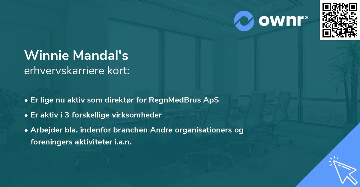 Winnie Mandal's erhvervskarriere kort