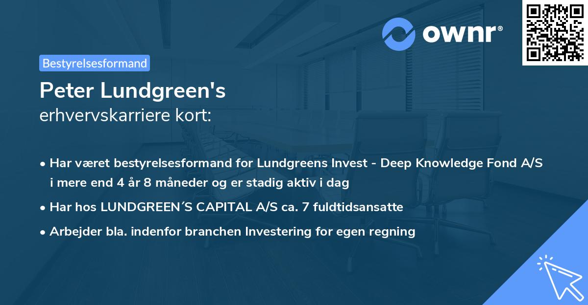 Peter Lundgreen's erhvervskarriere kort