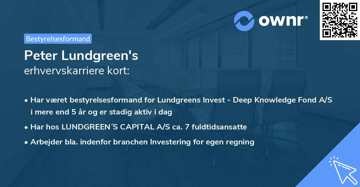 Peter Lundgreen's erhvervskarriere kort